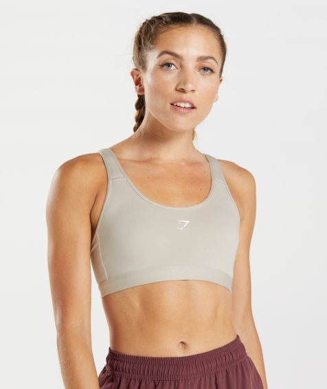 Women's Gymshark Fraction Sports Bra Light Grey | NZ 8TPWRK